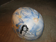 Custom painted snowboard helmet
